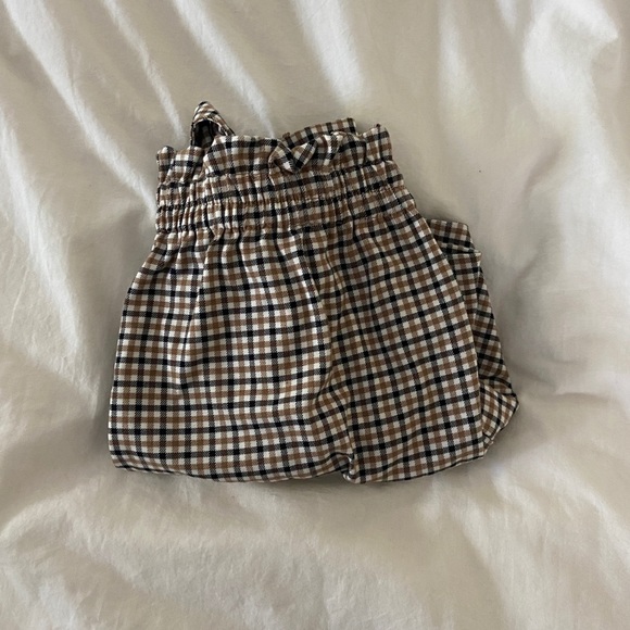 H&M Divided Brown Gingham Tie Shorts - Picture 2 of 6
